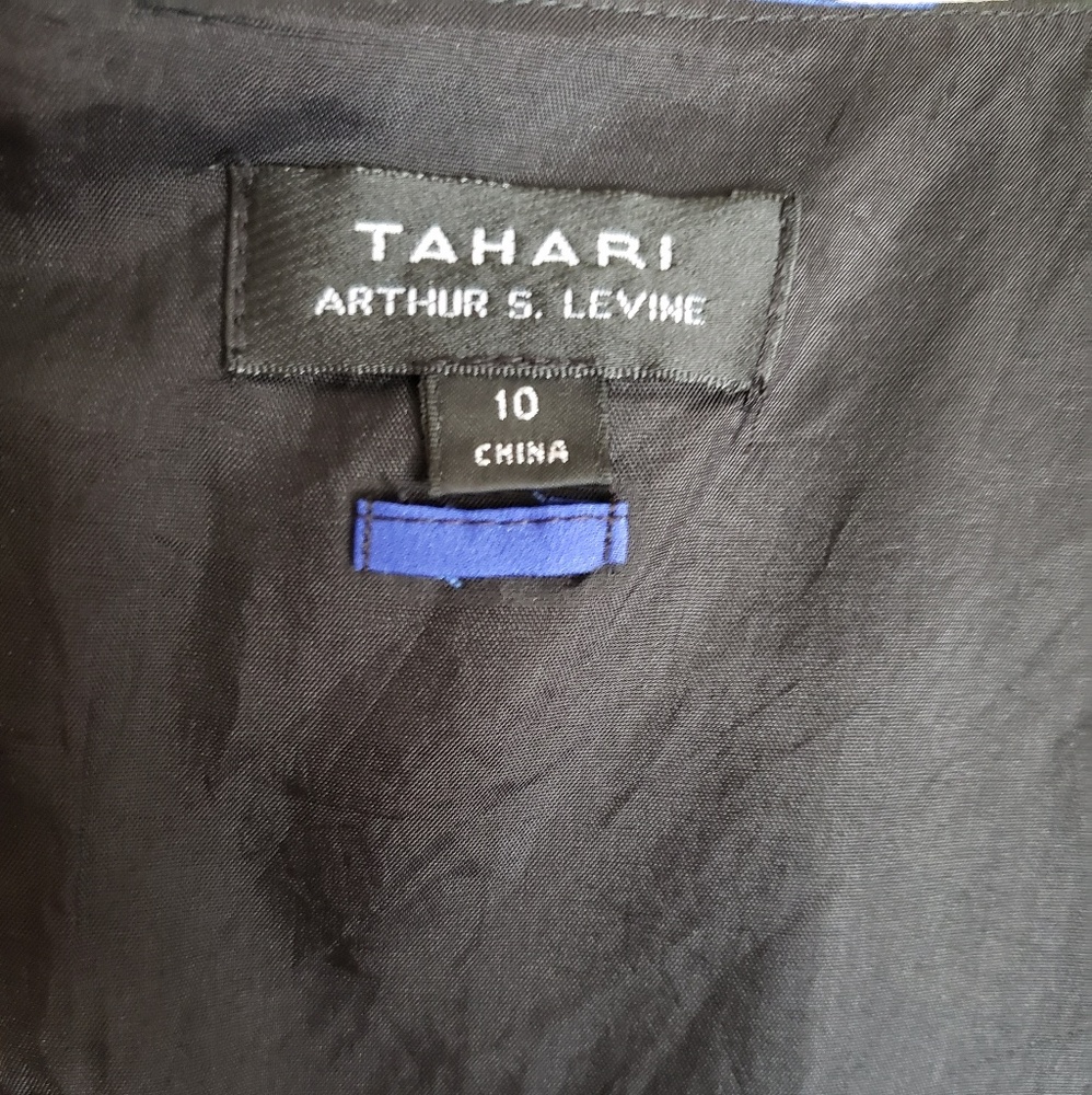 TAHARI BLUE AND BLACK DRESS - Picture 6 of 7